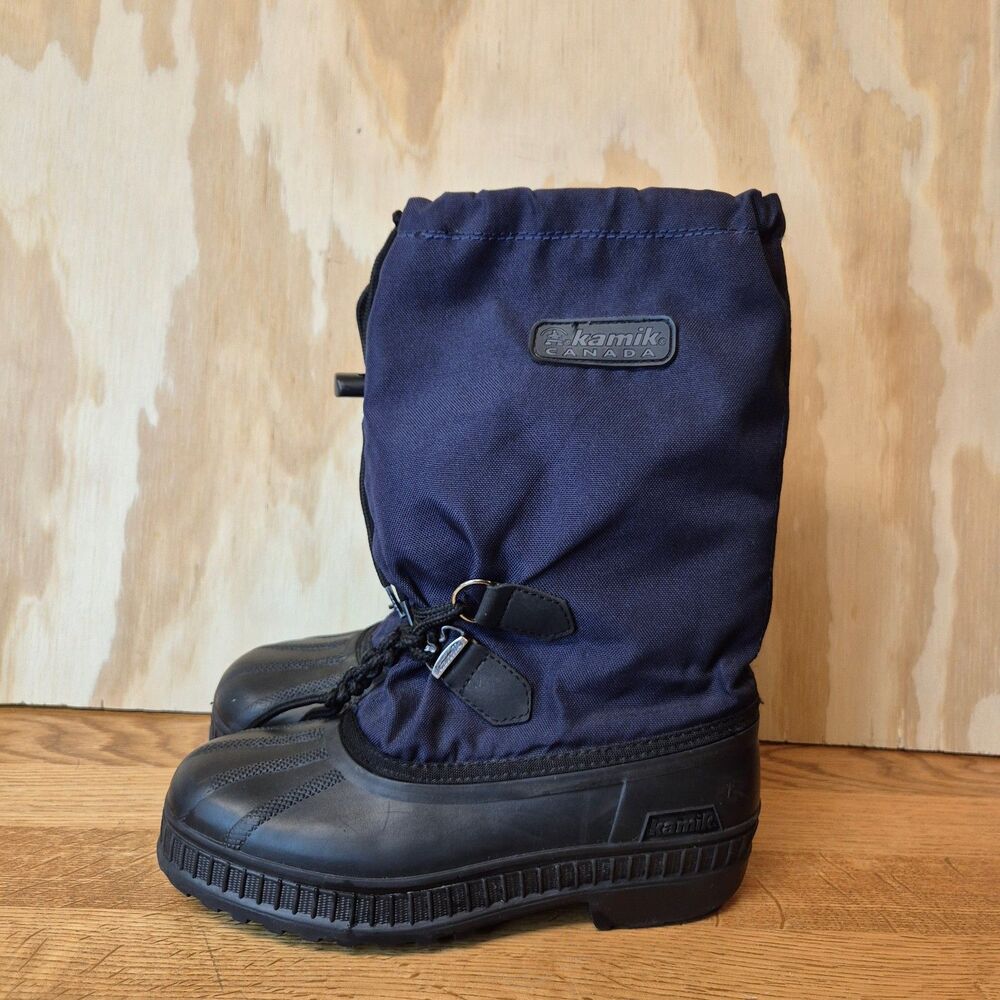 Kamik Canada Men's 4 Women's 6 Winter Snow Boots Navy Black Waterproof